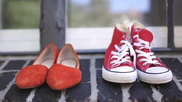 Video Reference: Footwear, Red, Shoe, Carmine, Pink, Orange, Plimsoll shoe, Sneakers, Espadrille, Athletic shoe