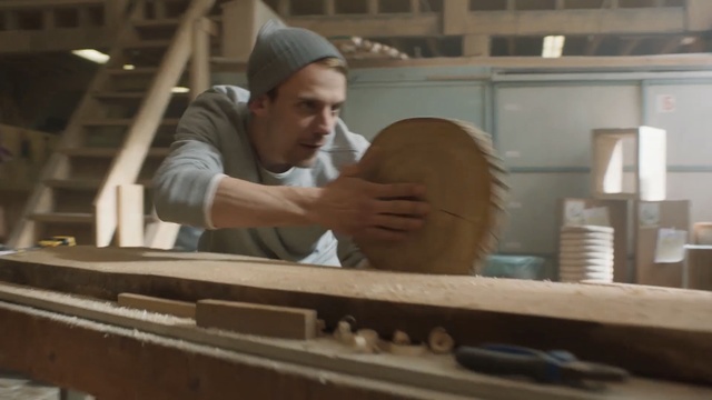 Video Reference: wood, material, carpenter, furniture, Person