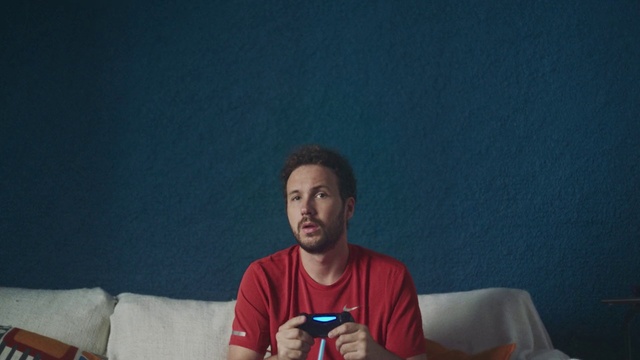 Video Reference: Blue, Photograph, White, Facial expression, People, Sitting, Red, Fun, Head, Youth