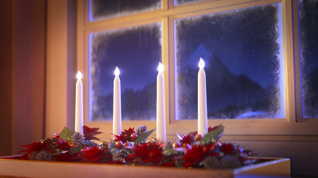 Video Reference: Candle, Lighting, Light, Window, Majorelle blue, Floral design, Interior design, Houseplant, Glass, Plant
