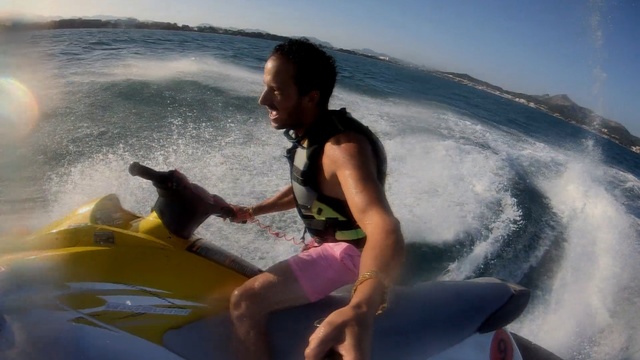 Video Reference: Personal water craft, Jet ski, Boating, Recreation, Vehicle, Fun, Vacation, Wave, Water sport, Leisure