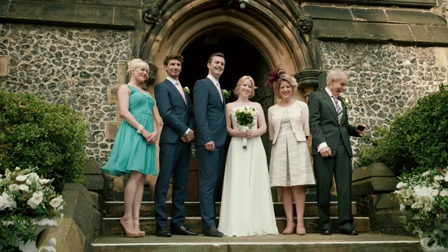 Video Reference: photograph, woman, dress, gown, wedding, wedding dress, ceremony, bride, bridal clothing, groom, Person