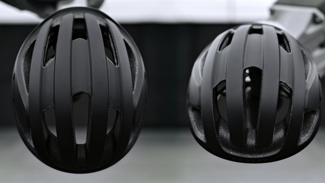 Video Reference: helmet, black and white, personal protective equipment, headgear, technology, bicycle helmet, sports equipment, automotive design, monochrome, bicycles equipment and supplies, Person