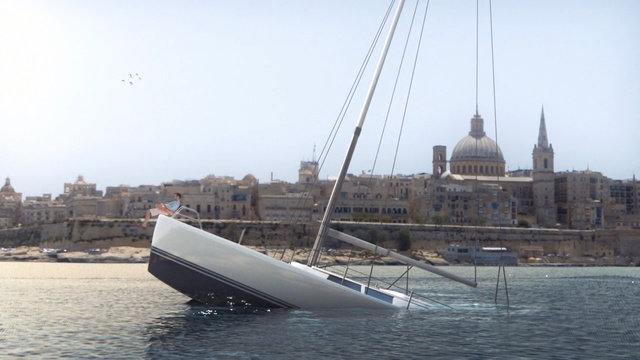 Video Reference: boat, waterway, water transportation, sailboat, sail, watercraft, sloop, scow, sailing ship, sailing, Person