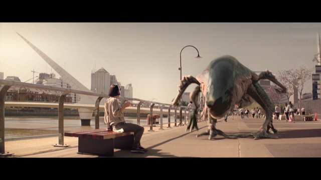 Video Reference: dinosaur, tourist attraction, Person