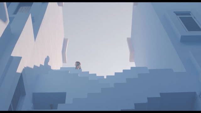 Video Reference: blue, sky, daytime, architecture, skyscraper, atmosphere, building, screenshot, computer wallpaper, angle, Person