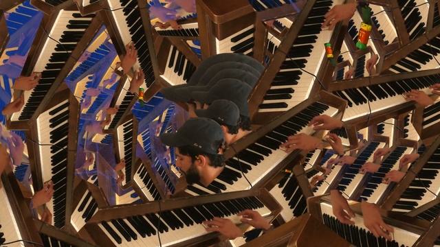 Video Reference: musical instrument, keyboard, piano, musical instrument accessory, musical keyboard, technology, player piano, electronic instrument, Person