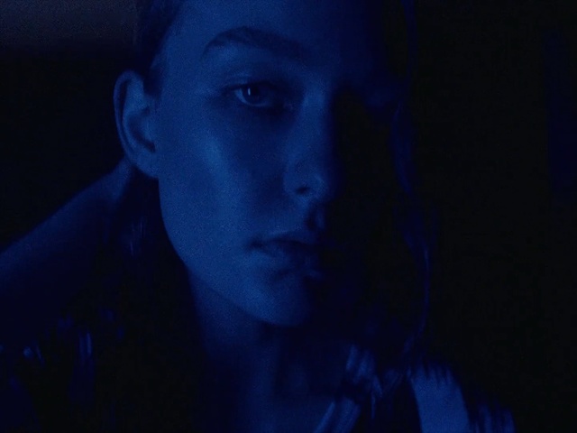 Video Reference: Blue, Face, Black, Darkness, Electric blue, Head, Light, Nose, Beauty, Cobalt blue, Person