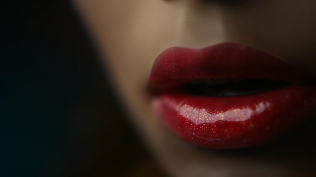 Video Reference: lip, red, close up, macro photography, lipstick, lip gloss, mouth, cosmetics