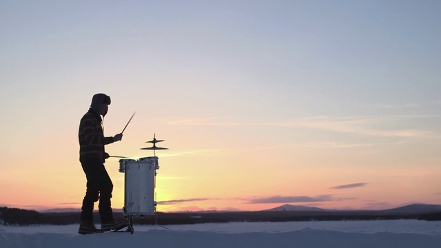 Video Reference: Sky, Horizon, Standing, Angling, Sunset, Calm, Sea, Ocean, Fisherman, Evening
