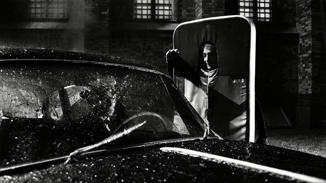 Video Reference: black, photograph, black and white, water, monochrome photography, photography, light, darkness, car, night