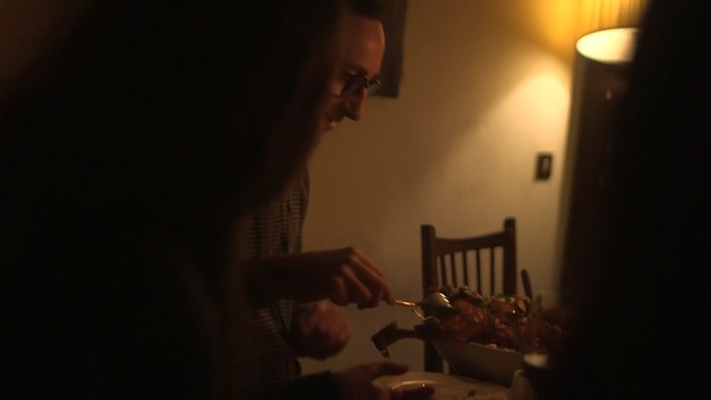 Video Reference: Photograph, Black, Darkness, Light, Lighting, Fun, Snapshot, Room, Facial hair, Human