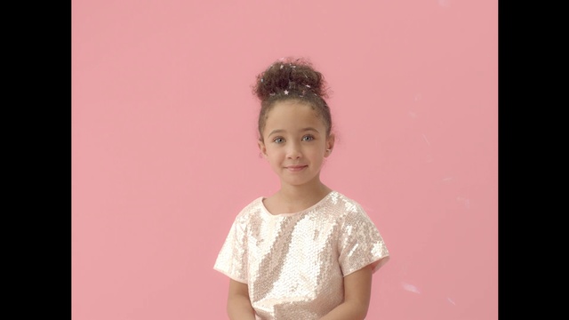 Video Reference: hair, pink, face, facial expression, skin, human hair color, girl, beauty, hairstyle, head, Person