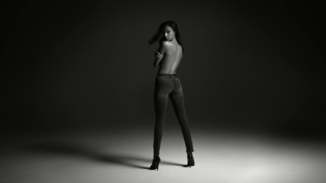 Video Reference: black, photograph, black and white, standing, beauty, monochrome photography, darkness, photography, light, shoulder, Person