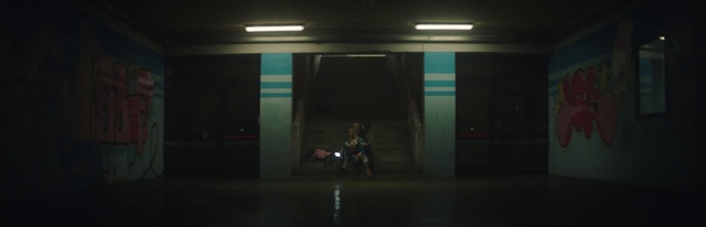 Video Reference: Black, Darkness, Blue, Light, Lighting, Ceiling, Snapshot, Mode of transport, Transport, Night