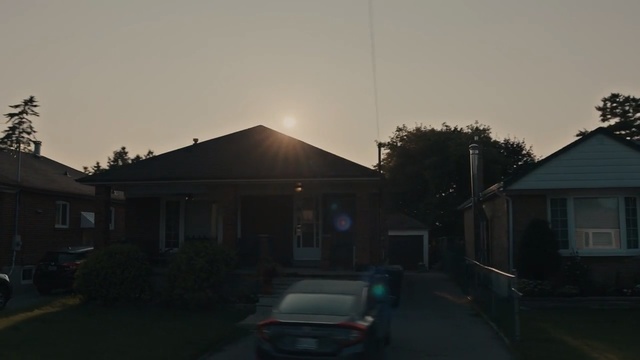 Video Reference: car, house, sky, home, residential area, property, night, suburb, evening, light