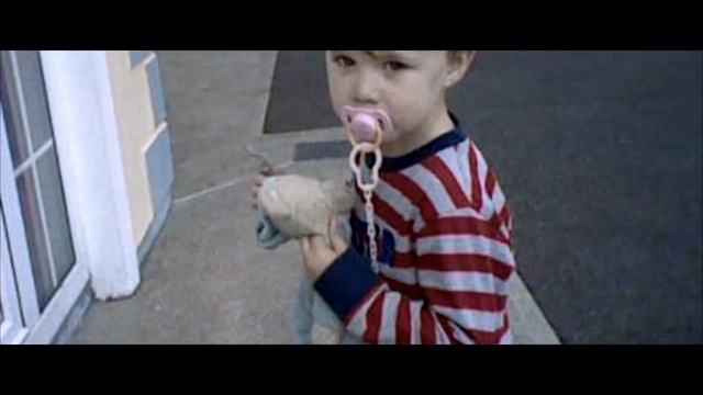 Video Reference: mammal, vertebrate, human hair color, mode of transport, nose, mouth, product, human, boy, arm