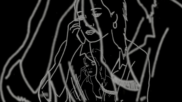 Video Reference: black, black and white, monochrome photography, monochrome, photography, fictional character, darkness, art, font, organism