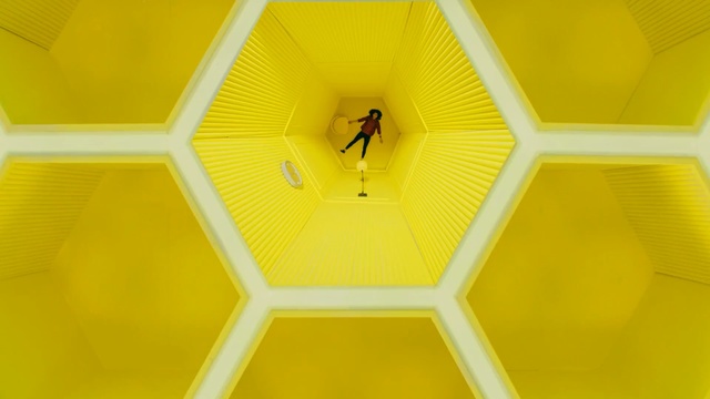 Video Reference: yellow, line, symmetry, angle, computer wallpaper, pattern, daylighting
