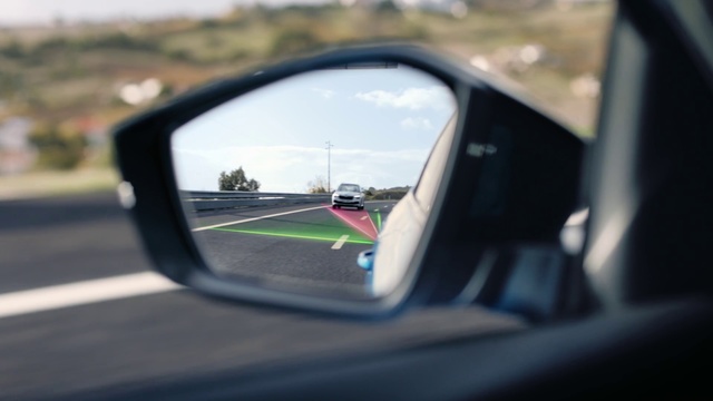 Video Reference: Rear-view mirror, Automotive mirror, Mirror, Vehicle, Auto part, Mode of transport, Car, Road, Driving, Reflection