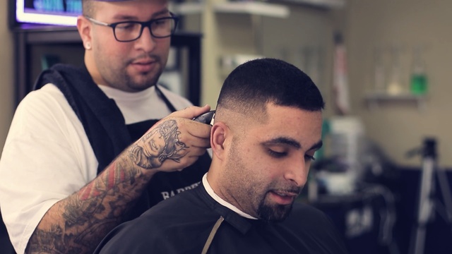 Video Reference: hair, barber, facial hair, chin, hairstyle, beard, forehead, glasses, hairdresser, ear, Person