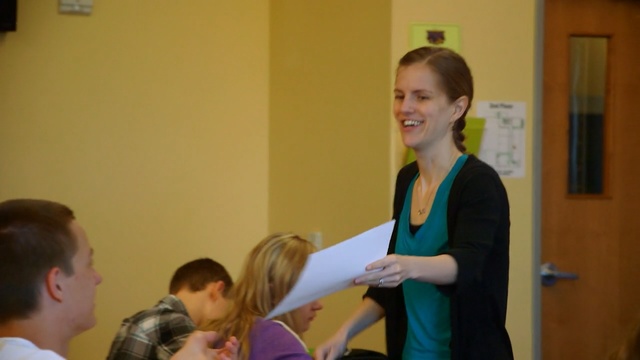 Video Reference: room, youth, community, girl, fun, child, student, communication, Person