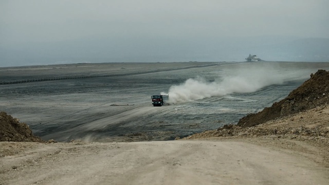 Video Reference: sand, terrain, sea, landscape, coast, road, dust
