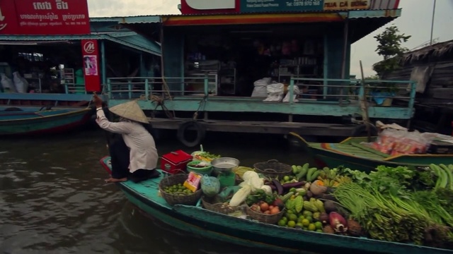 Video Reference: waterway, water transportation, market, vehicle, boat, water, marketplace, produce