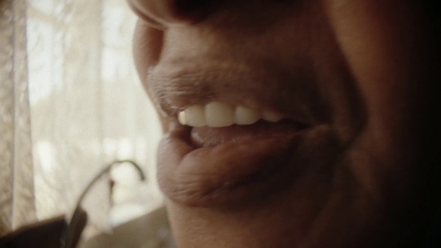 Video Reference: Cheek, Head, Eyelash, Tooth, Jaw, Ear, Gesture, Iris, Happy, Smile
