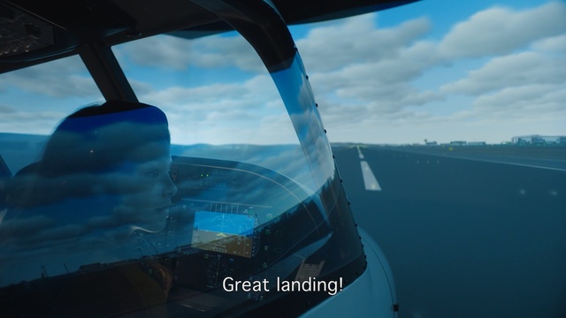 Video Reference: Blue, Sky, Mode of transport, Vehicle, Windshield, Automotive window part, Glass, Air travel, Vehicle door, Aviation