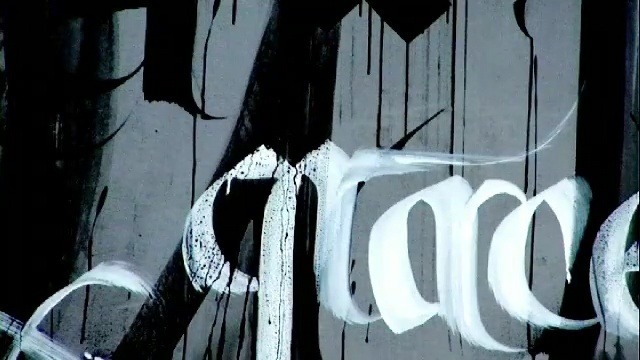 Video Reference: automotive tire, font, art, tire, street art, black and white, graphics, graffiti, Person