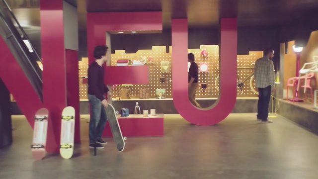 Video Reference: display window, shoe store, interior design, retail, boutique, flooring, outlet store, Person