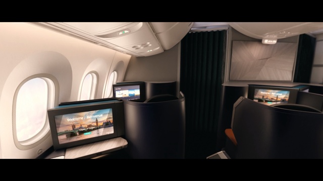 Video Reference: Airline, Room, Air travel, Aircraft cabin, Business jet, Airplane, Luxury vehicle, Vehicle, Interior design, Photography