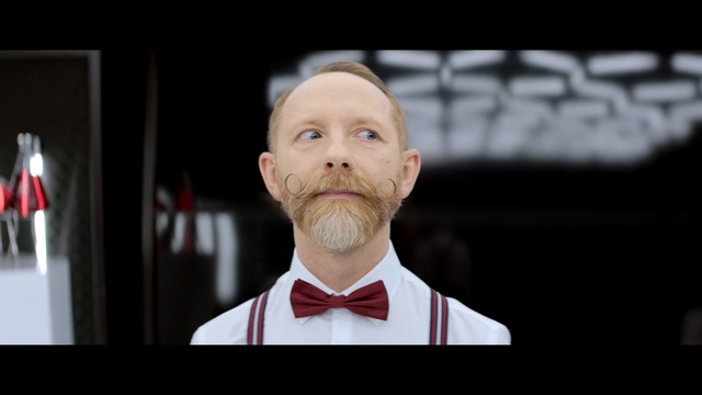 Video Reference: Face, Hair, Tie, Bow tie, Facial hair, Chin, Forehead, Cheek, Beard, Moustache, Person