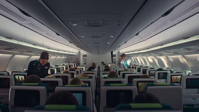 Video Reference: Aircraft cabin, Airplane, Air travel, Aircraft, Mode of transport, Airliner, Travel, Airline, Passenger, Aerospace manufacturer
