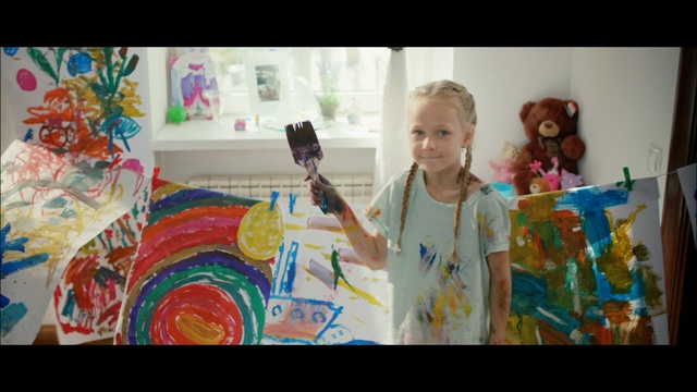 Video Reference: art, painting, fun, modern art, design, girl, material, paint, visual arts, Person