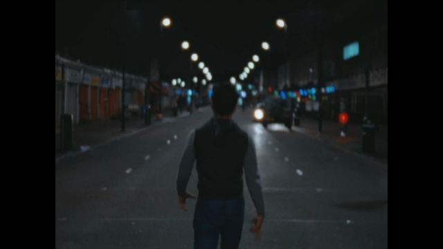 Video Reference: White, Black, Photograph, Darkness, Night, Street light, People, Light, Standing, Lane