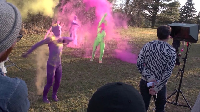 Video Reference: vertebrate, fun, grass, tree, recreation, event, girl, Person