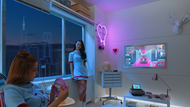 Video Reference: Pink, Room, Interior design, House, Furniture, Electronic device, Vacation, Building, Magenta, Child