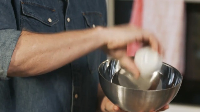 Video Reference: cook, cookware and bakeware, tableware, food, cooking, ingredient, finger, drink, cuisine, Person