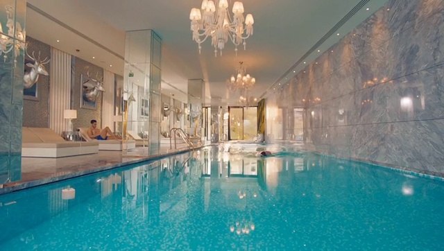 Video Reference: Swimming pool, Property, Building, Interior design, Room, Leisure, Thermae, Leisure centre, Ceiling, Real estate