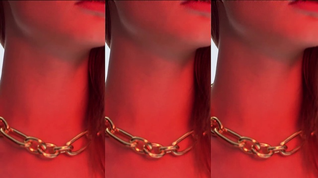 Video Reference: Red, Chain, Fashion accessory, Body jewelry, Metal, Jewellery, Hardware accessory
