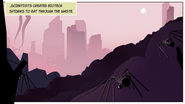 Video Reference: Cartoon, Illustration, Sky, City, Graphic design, Fictional character, Art