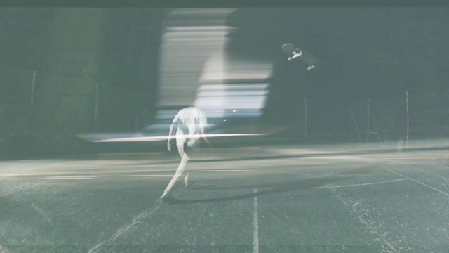 Video Reference: Green, Line, Sport venue, Glass, Tennis court