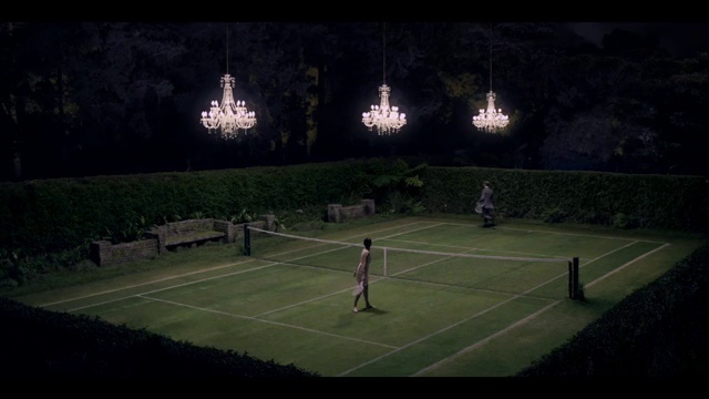 Video Reference: Sport venue, Tennis court, Light, Lighting, Stadium, Grass, Player, Tennis, Ball game, Net