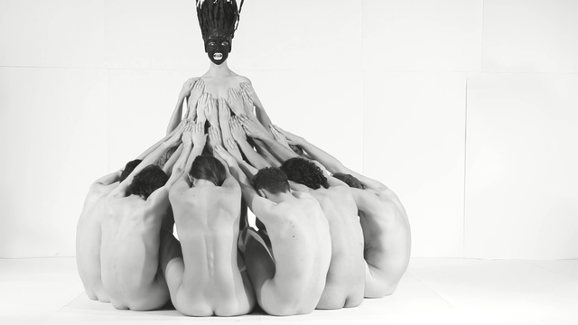 Video Reference: black and white, monochrome photography, sculpture, monochrome, shoulder, still life photography, Person