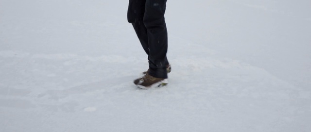 Video Reference: footwear, snow, snowshoe, winter, ice, ice skate, winter sport, shoe, freezing, skating, Person