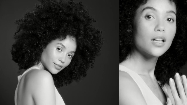Video Reference: Hair, Face, Photograph, Hairstyle, Eyebrow, Beauty, Lip, Portrait, Black-and-white, Chin, Person
