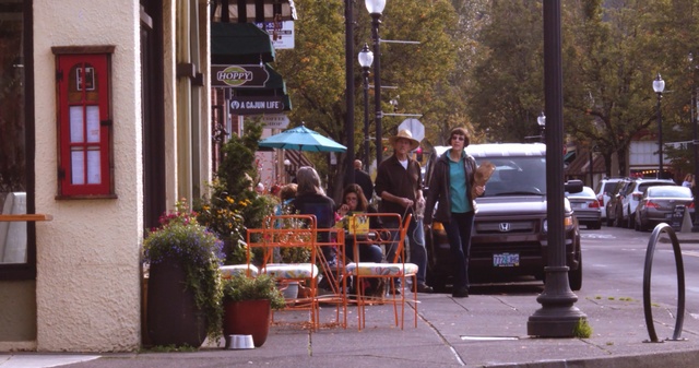 Video Reference: town, public space, street, infrastructure, city, tree, pedestrian, downtown, road, neighbourhood