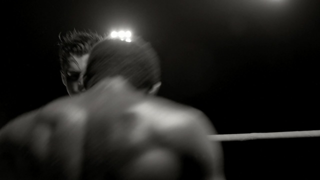 Video Reference: Boxing ring, Boxing, Black, White, Photograph, Sport venue, Monochrome, Striking combat sports, Contact sport, Boxing glove